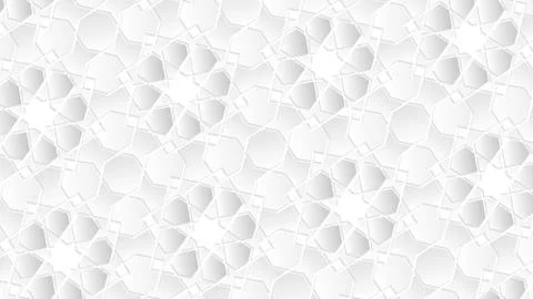 White geometric islamic wallpaper pattern as a background Illustrazione stock