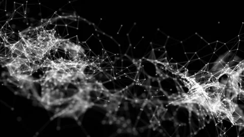 White geometric lines spreading in black background Video stock 138549377