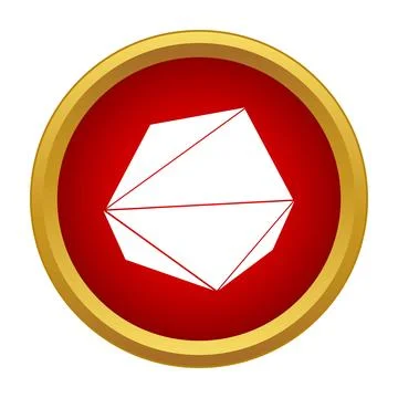 White geometric low poly nugget icon Stock Illustration