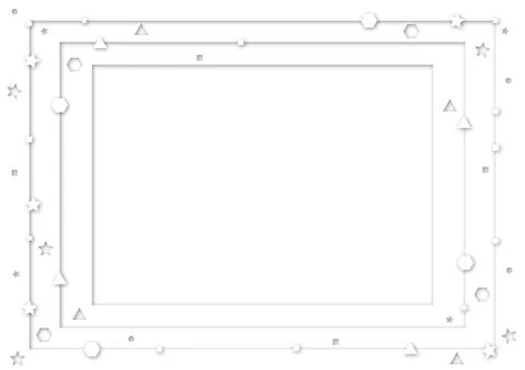 White geometric papercut frame background, grey rectangle abstract mixed 3d Illustrazione stock