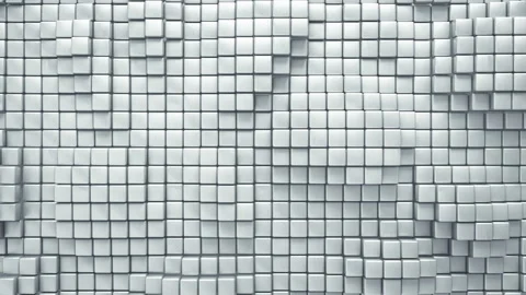White geometric pattern of cubes 3D render seamless loop animation Video stock 188635641