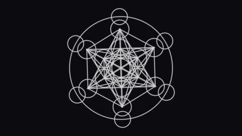 White Geometric Pattern Rotating in Seamless Loop Vidéo 347690163