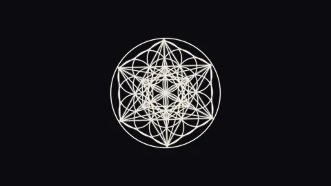White Geometric Pattern Spinning in Seamless Loop 스톡 동영상 347690145