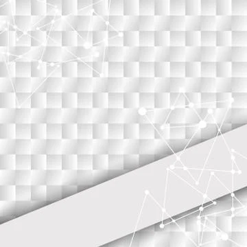 White geometric pattern with squares and triangle Stock Illustration