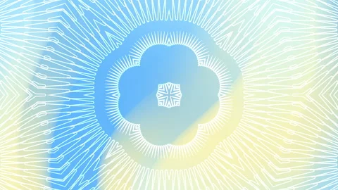 White geometric patterns on a yellow and blue gradient background. Stock Footage 280847921