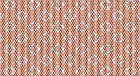 White geometric on pink knitted pattern, Festive Sweater Design. Seamless K.. Stock Illustration