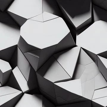 White Geometric Poligon Abstract Background. 3d Render seamless pattern Illustrazione stock