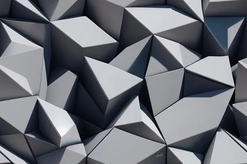 White Geometric Poligon Abstract Background. 3d Render seamless pattern イラスト素材