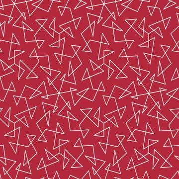 White geometric seamless vector pattern on red 스톡 일러스트
