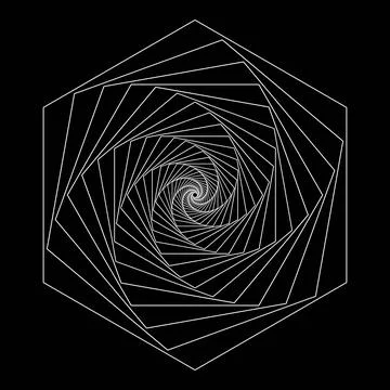 White Geometric Spiral Pattern Stock Illustration