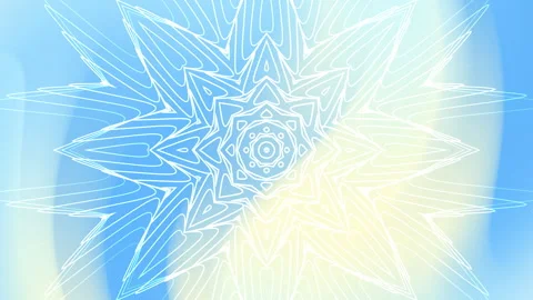 White geometric star pattern on blue and yellow gradient background. 库存影片 280851621