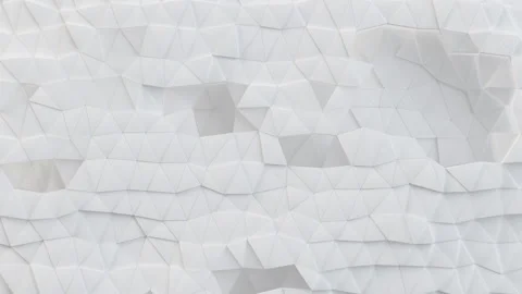 White geometric surface with triangular pattern 3D render loopable animation Stock Footage 320399890