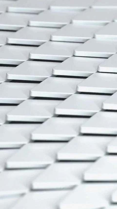 White geometric tiles moving in rhythmic wave motion abstract Video stock 334168584