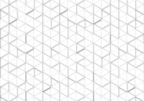 White geometric triangle papercut background, grey abstract 3d design pattern Stock Illustration
