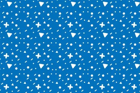 White Geometry abstract pattern on blue background. Stock Illustration