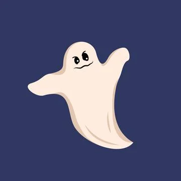 White ghost on a blue background Stock Illustration