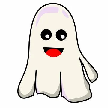 White ghost icon Illustrazione stock