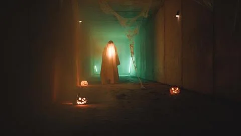 White Ghost In The Underground 스톡 사진