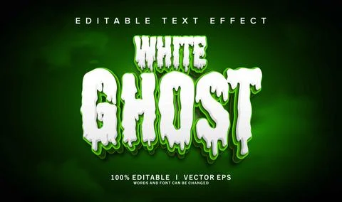 White ghost vector text effect with modern style design Illustration