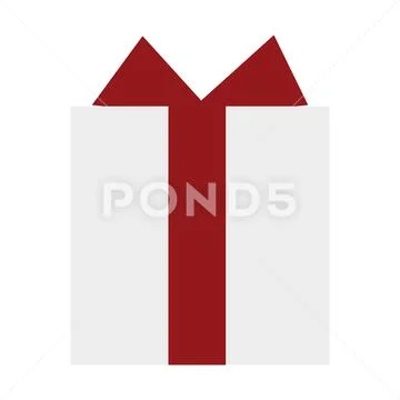 White gift with bow decoration ornament icon isolated design Stock Illustration