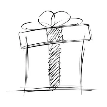 White gift box isolated on white background. Stock Illustration