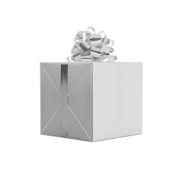 A white gift box isolated on a white background Stock Illustration