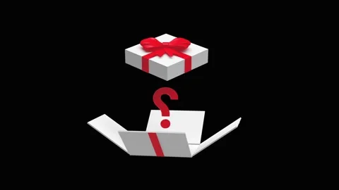 White gift box with question mark in 3D animation. Stock Footage 337878336