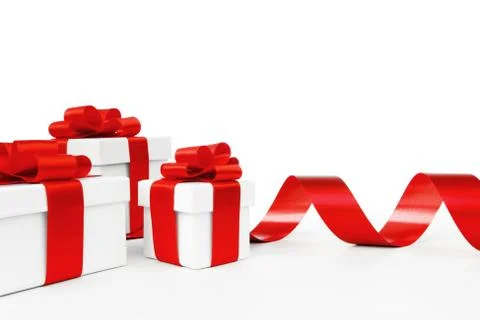 White gift boxes Stock Photos