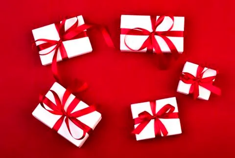 White gift boxes Stock Photos