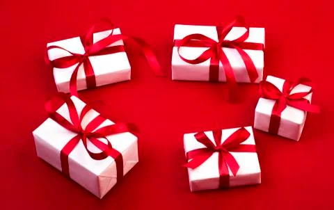 White gift boxes Stock Photos