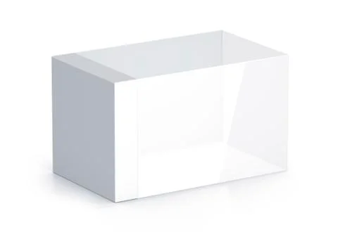White glass rectangle box. Stock Illustration