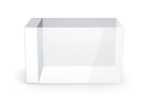 White glass rectangle box. Stock Illustration