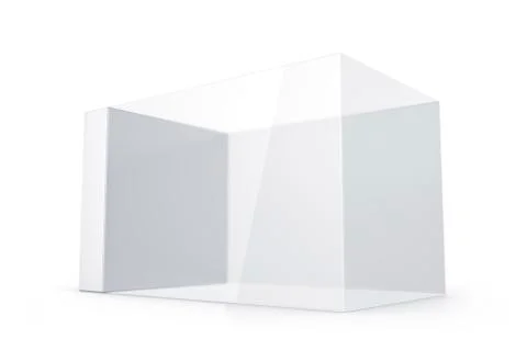 White glass rectangle box. Stock Illustration