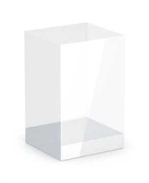 White glass rectangle box. Stock Illustration