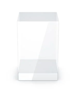 White glass rectangle box. Stock Illustration