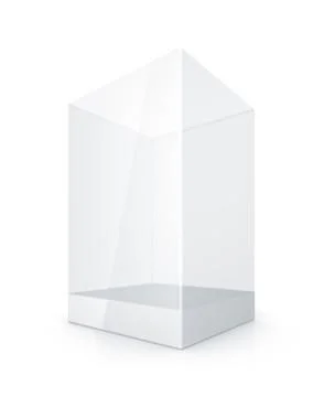 White glass rectangle box. Stock Illustration