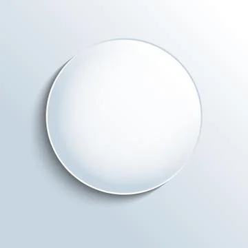 White glass sphere shape button Illustrazione stock