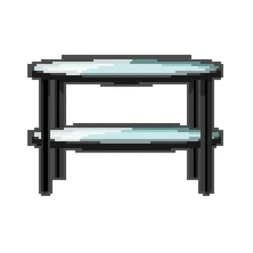White glass table pixel art vector illustration Stock Illustration