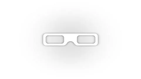 White glasses icon with shadow isolated on white background. Stock Footage 174103774