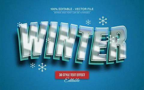 White glasses winter text effect editable Illustrazione stock