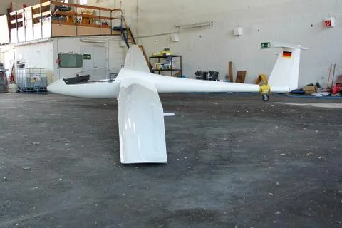 White glider hangar Stock Photos