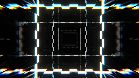 White Glitch Corridor Eternal System Flicker Background VJ Loop in 4K Vidéo 341669499