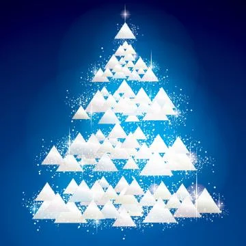White glitter Christmas Tree Stock Illustration