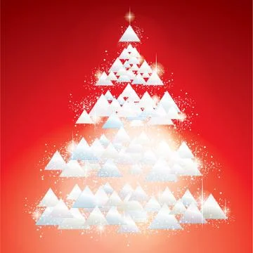 White glitter Christmas Tree Stock Illustration