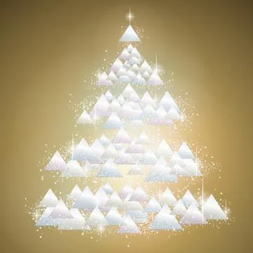 White glitter Christmas Tree Stock Illustration