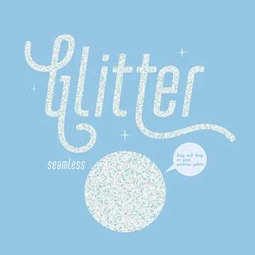 White glitter seamless pattern, Shiny party background with white shimmer Stock Illustration