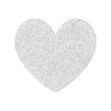 White Glittering Heart Isolated Vector Stock Illustration