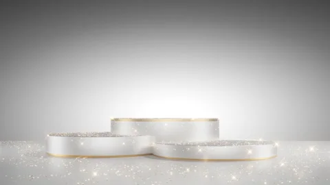 White Glittering Podium Display Stock Footage 264512283