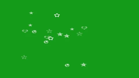 White glittering shapes motion graphics with green screen background Stock Footage 129752562