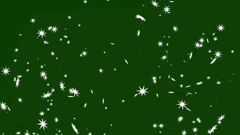 White Glittering Star Dust Trail Animation With Glowing Magic Burst On Green Stock Footage 340580171